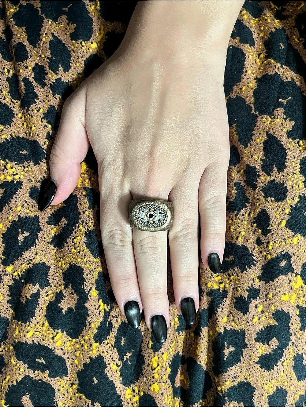 Oval Statement Ring in Silver